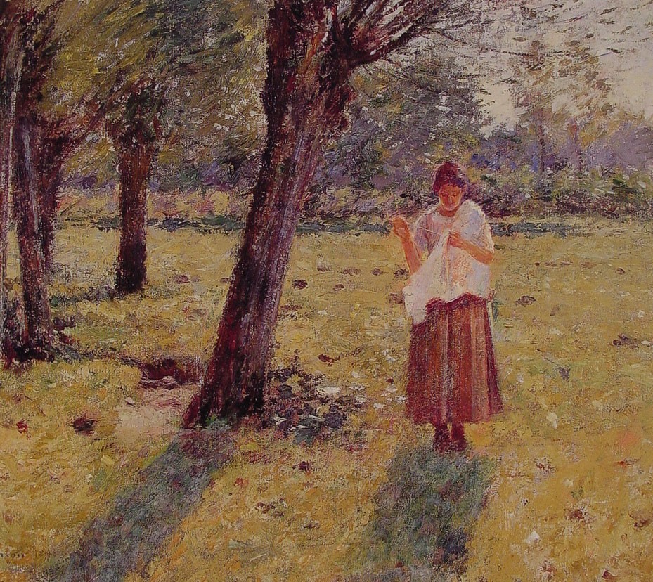 Theodore Robinson Girl Sewing